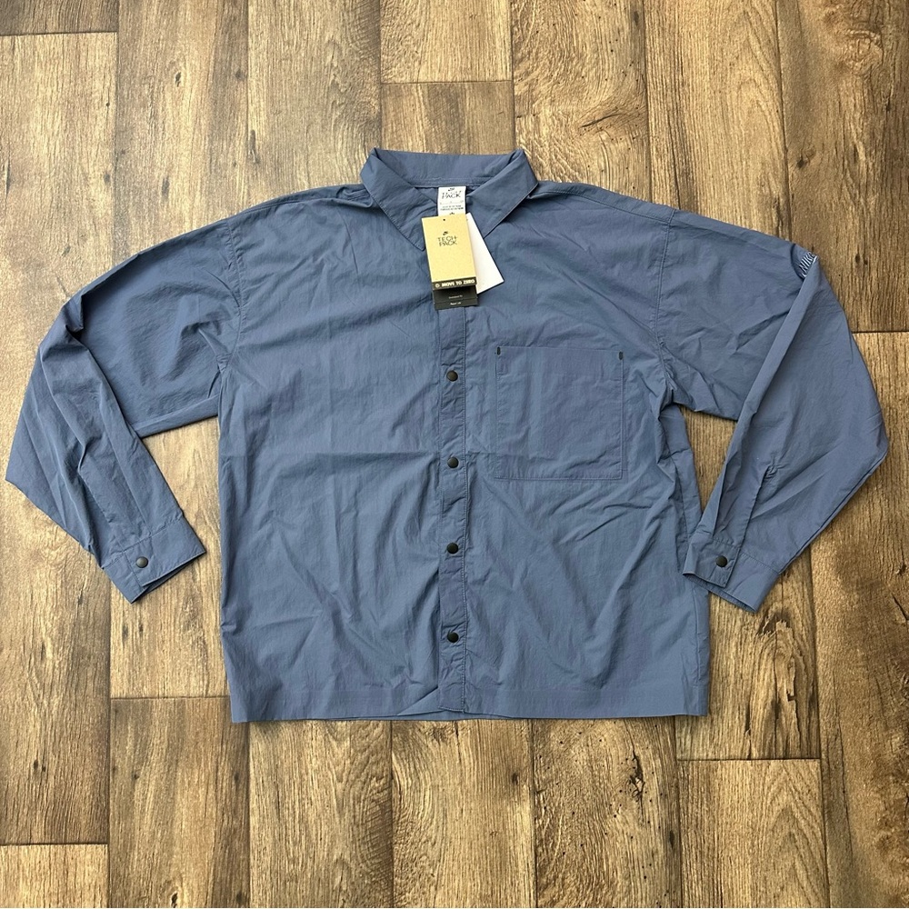 Nike Sportswear Tech Pack Woven Nylon Long Sleeve Shirt Men’s Size S Blue